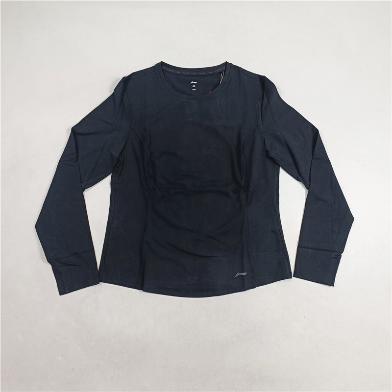 李宁女子秋健身系列速干透气弹力舒适跑步长袖T恤ATLU216-B品