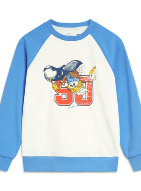 李宁卫衣女童冬季运动生活系列时尚常规套头无帽卫衣YWDT324-B品