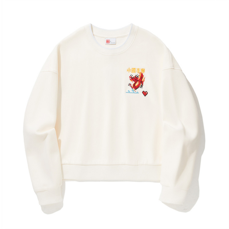 中国李宁系列卫衣女春时尚百搭宽松休闲套头无帽卫衣AWDU330--B品