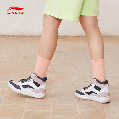 李宁RSR春秋板鞋女鞋轻量高回弹中帮复古篮球文化鞋运动鞋ABCS086