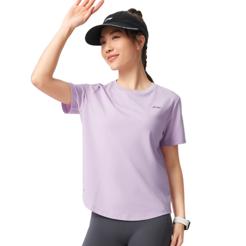 李宁正品女子短袖夏季健身系列冰感舒适宽松圆领上衣ATSV044