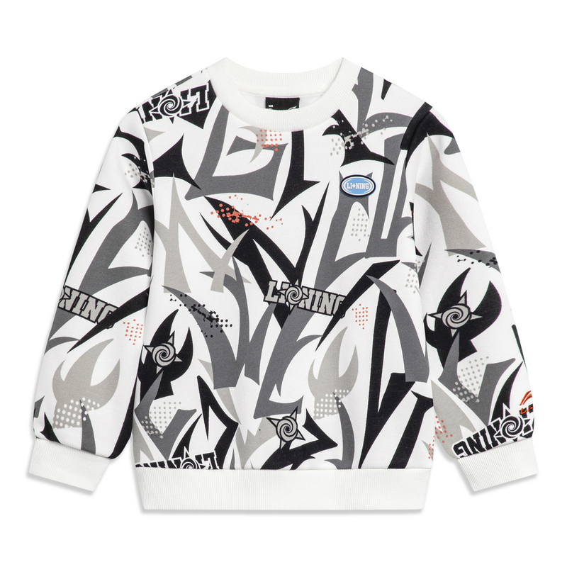 李宁卫衣男童冬季运动时尚系列百搭常规套头无帽卫衣YWDT259-B品