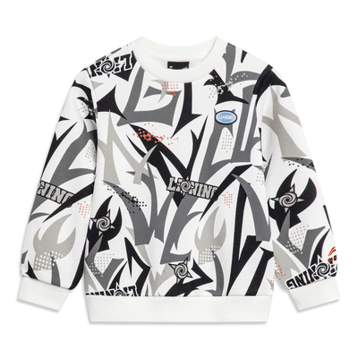 李宁卫衣男童冬季运动时尚系列百搭常规套头无帽卫衣YWDT259-B品