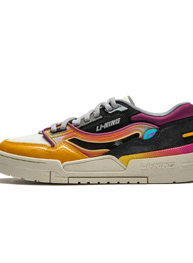 李宁2024夏季新品001 BTC男子舒适软弹经典休闲板鞋AGCU053-B品