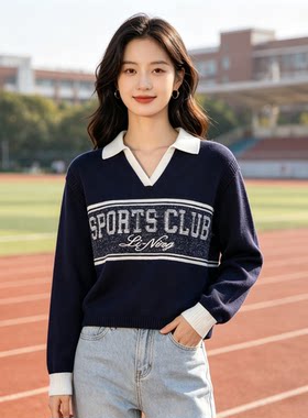 李宁正品套头无帽编织衫2025春季女子运动潮流系列毛衣 AMBV018