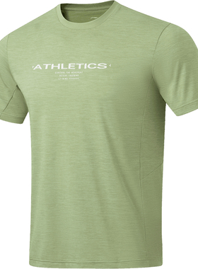 李宁短袖T恤男夏跑步系列时尚舒适透气常规休闲短袖T恤衫ATST593-