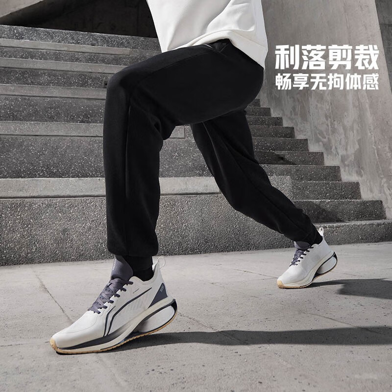 李宁卫裤保暖长裤男健身休闲跑步束脚收口小脚裤运动裤AKLT797