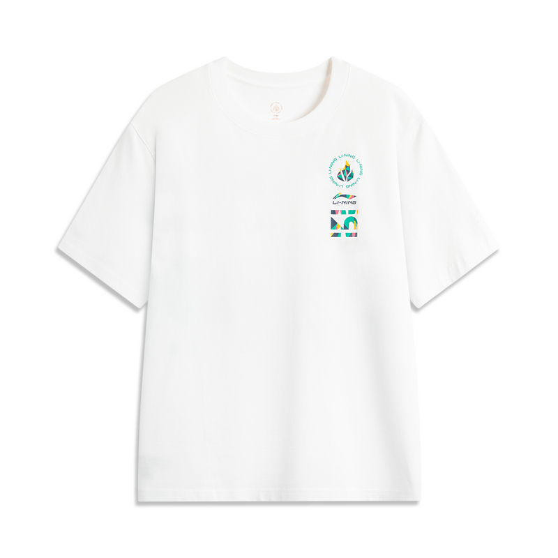 LI-NING/李宁以我为名2024征荣配色系列男女同款短袖AHSUC19-B品