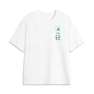 LI-NING/李宁以我为名2024征荣配色系列男女同款短袖AHSUC19-B品