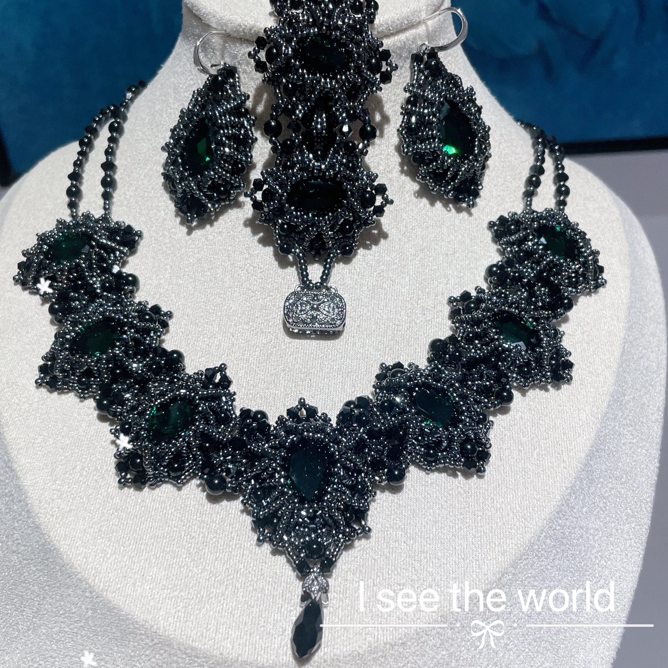 卢浮宫暗黑风串珠项链材料包手工保色送女友闺蜜生日礼物可定制