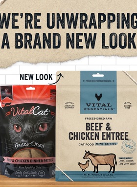 Vital Essentials猫咪狗狗冻干ve肉饼无谷物主食成长营养发腮长肉