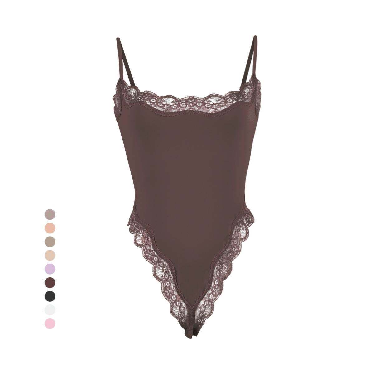 Lace Camisole Bodysuit塑身连体衣蕾丝花边性感吊带紧身衣Skims图片