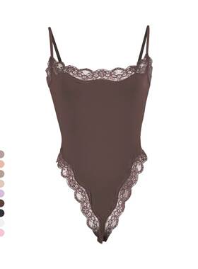 Lace Camisole Bodysuit塑身连体衣蕾丝花边性感吊带紧身衣Skims