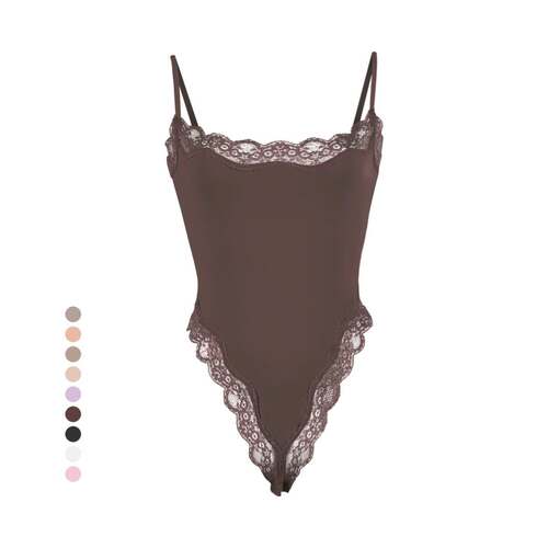 Lace Camisole Bodysuit塑身连体衣蕾丝花边性感吊带紧身衣Skims