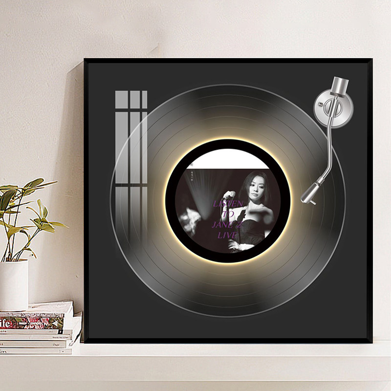 张靓颖音乐专辑装饰画潮流歌手蓝牙音响氛围感黑胶唱片客厅摆件画