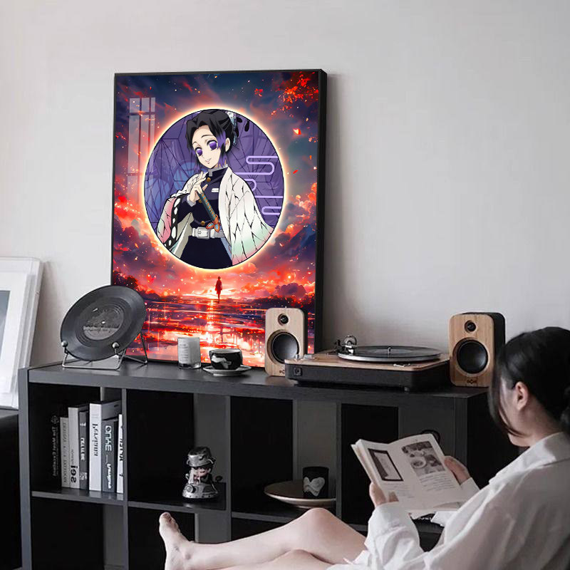 蓝牙音响画鬼灭之刃二次元周边男生礼物电竞房桌面摆件发光装饰画