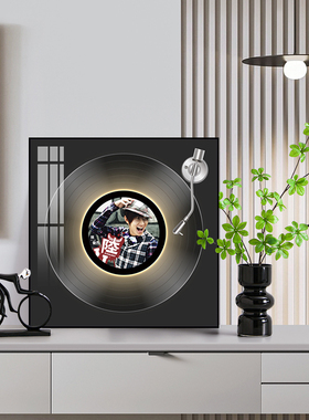 林俊杰黑胶音乐唱片创意礼品装饰画办公室工作室蓝牙音响摆件画