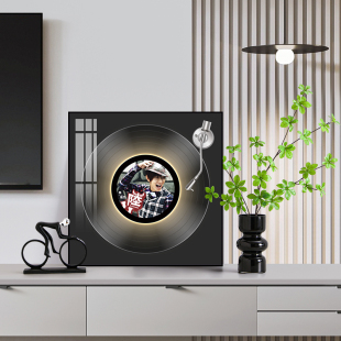 林俊杰黑胶音乐唱片创意礼品装饰画办公室工作室蓝牙音响摆件画