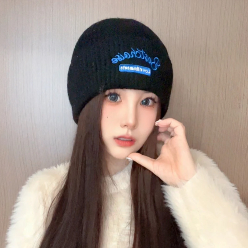 冬天加厚毛球针织帽子女生秋冬季户外骑车防寒保暖护耳毛线帽韩版