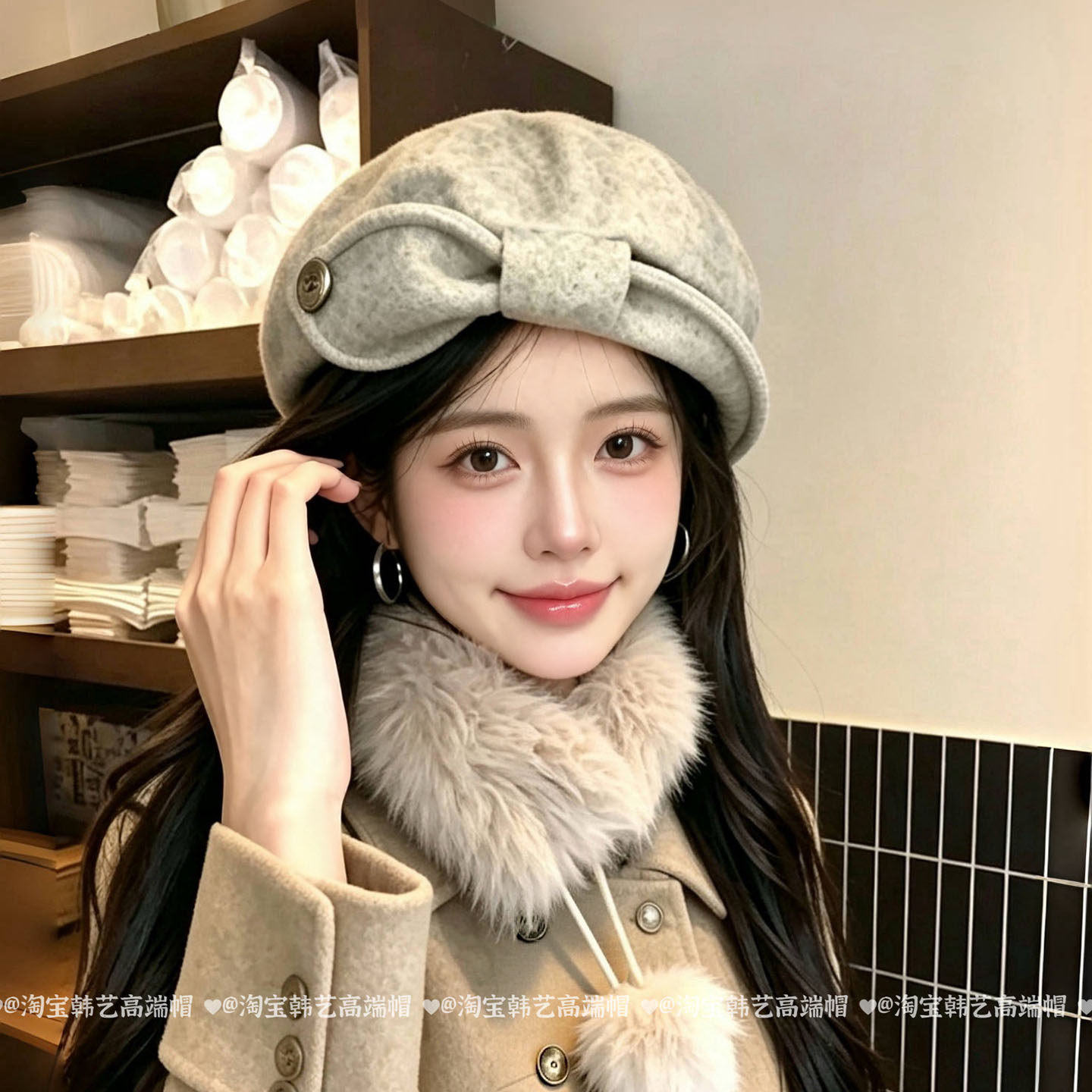 复古圆顶金属扣贝雷帽女2026新款