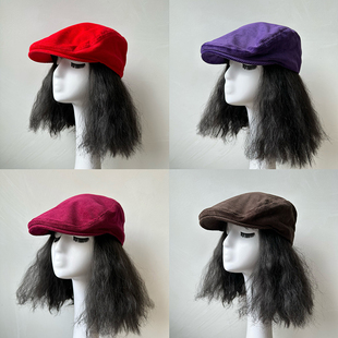 原创秋冬英伦风男休闲百搭新款高级感灯芯绒狩猎帽贼仔帽个性女