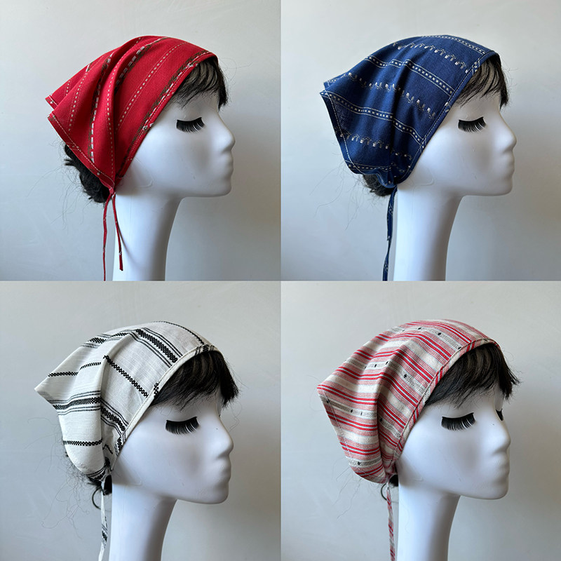 原创春夏红色洋气三角头巾装饰绑发女逛街休闲韩系潮带百搭包头巾