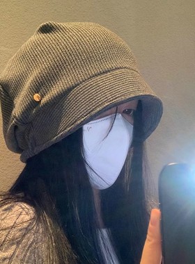 德国JACKWUUCKS黑色韩系冷帽女款秋冬大头围2025新款堆堆帽宽松帽