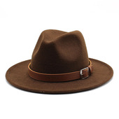 女士秋冬时尚 藏式 毛呢礼帽爵士帽旅游民族风大沿帽男士 平沿帽毡帽