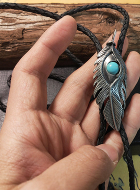 复古合金绿松石镶嵌波洛项链男女