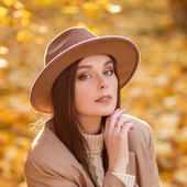 卡其色大沿礼帽毛呢英伦帽子女舞台大毡帽复古爵士帽 Fedora Hat