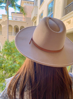 大檐毛呢礼帽男女士爵士帽英伦复古潮流出游逛街毡帽 Fedora Hat