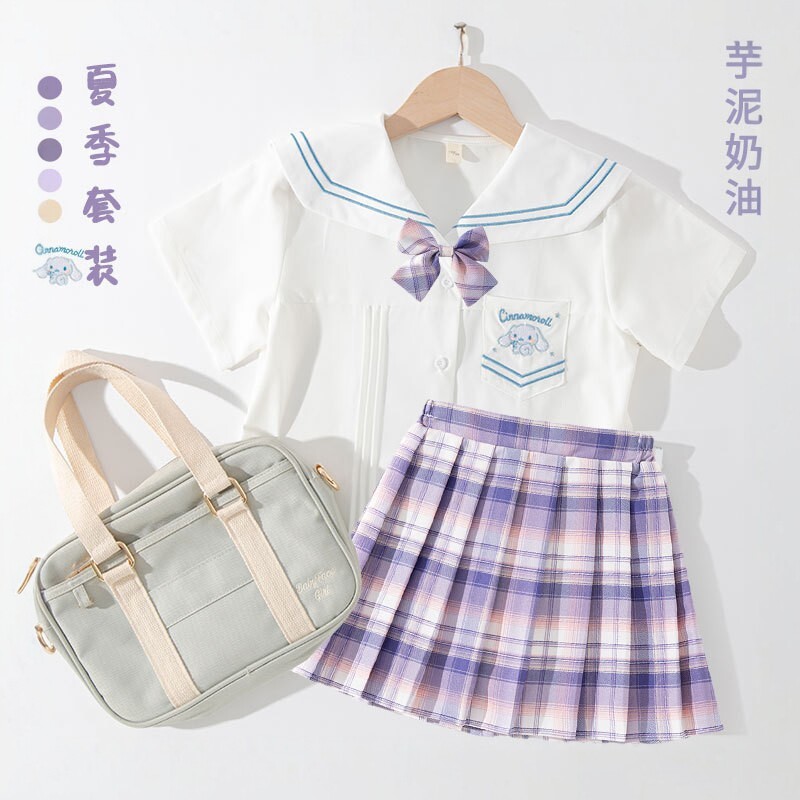 女童半身裙套装夏季2026新款小学生女孩jk制服裙儿童学院风裙子女