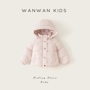 秋冬季新品女童中大童棉衣2025时尚连帽外套冬装宽松保暖羽绒棉服