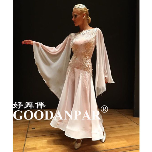 摩登比赛服练功服飘逸雪纺华尔兹