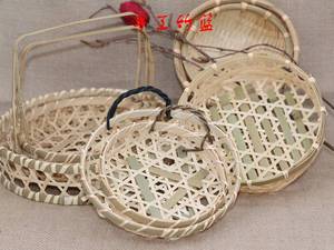 手工小竹篮菜篮子酒店用竹木器特色竹篮日本天妇罗篮子点心篮