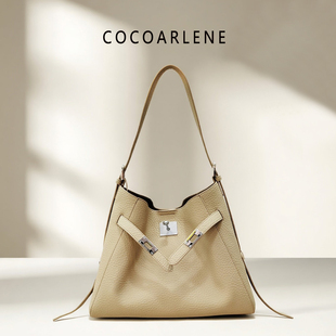 cocoarlene包包正品软皮凯莉包时尚百搭洋气小众公文包单肩斜挎包