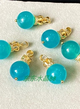 包金天河石转运珠吊坠项链饰品