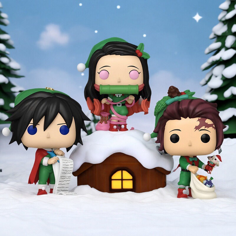 Funko POP鬼灭之刃Demon Slayer圣诞节炭治郎祢豆子富冈义勇手办