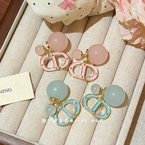 冰萃气泡~韩版高级感时尚CD吊坠大小圆球耳钉多种戴法耳环设计女