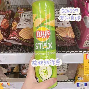 桶装 薯片酸奶油香葱 Lays 原味 135g Stax乐事澳洲版 M家澳洲