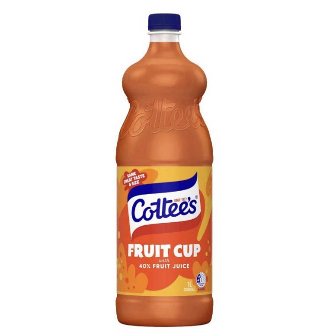 澳洲代购直邮 cottees 橙汁柠檬汁混合水果浓缩果汁 40% 1瓶 1L