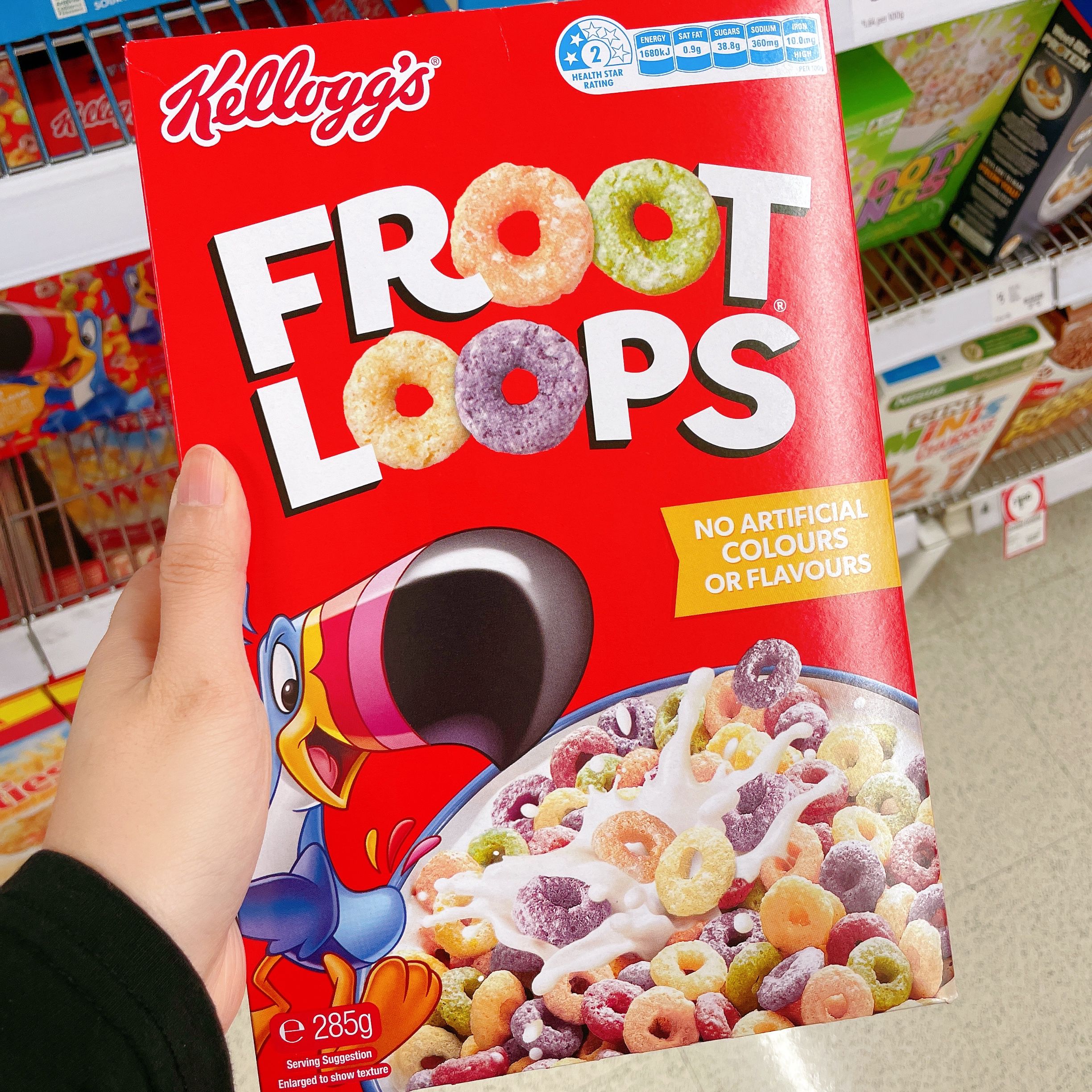澳洲直邮家乐氏水果五彩麦圈早餐麦片无人工色素FROOT LOOPs 500g