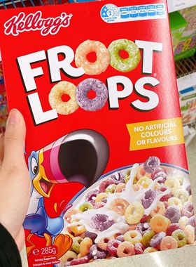 澳洲直邮家乐氏水果五彩麦圈早餐麦片无人工色素FROOT LOOPs 460g