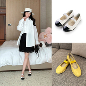 百搭裙子专用鞋 TRACY 软底鞋 黄色舒适娃娃鞋 CHU生日黑白拼色熊猫
