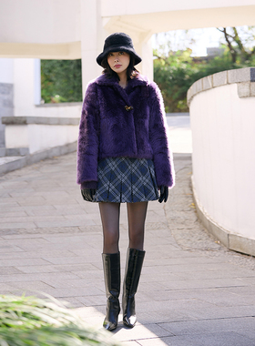 TRACY CHU洋气英伦灰色格纹时尚百搭显瘦学院百褶短裤裙秋冬新品