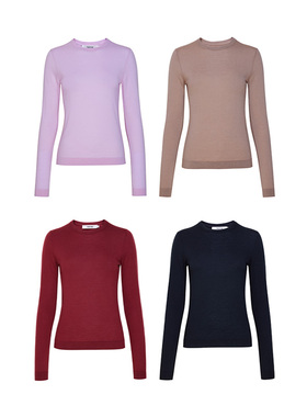 TRACY CHU LP 原绒cashmere 80支精纺超细山羊绒超显瘦四色羊绒衫