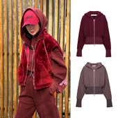 TRACYCHU12月礼遇特惠特订混羊毛空气抓毛肯豆风两色性感卫衣冬款