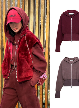 TRACYCHU12月礼遇特惠特订混羊毛空气抓毛肯豆风两色性感卫衣冬款