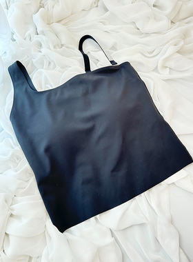 TRACYCHU黑色大胸福音之内外一体时装款气质百搭不对称款设计背心