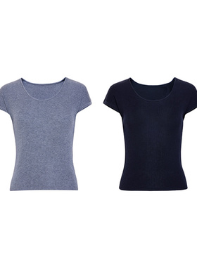 TRACYCHU新粉必入百搭洋气通勤款混三醋柔软百搭修身T恤黑色/灰色